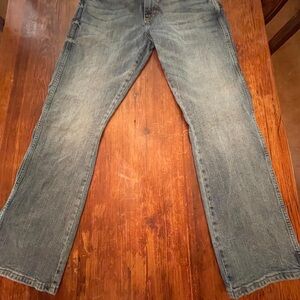 Wrangler Men's Faded Blue Straight Jeans